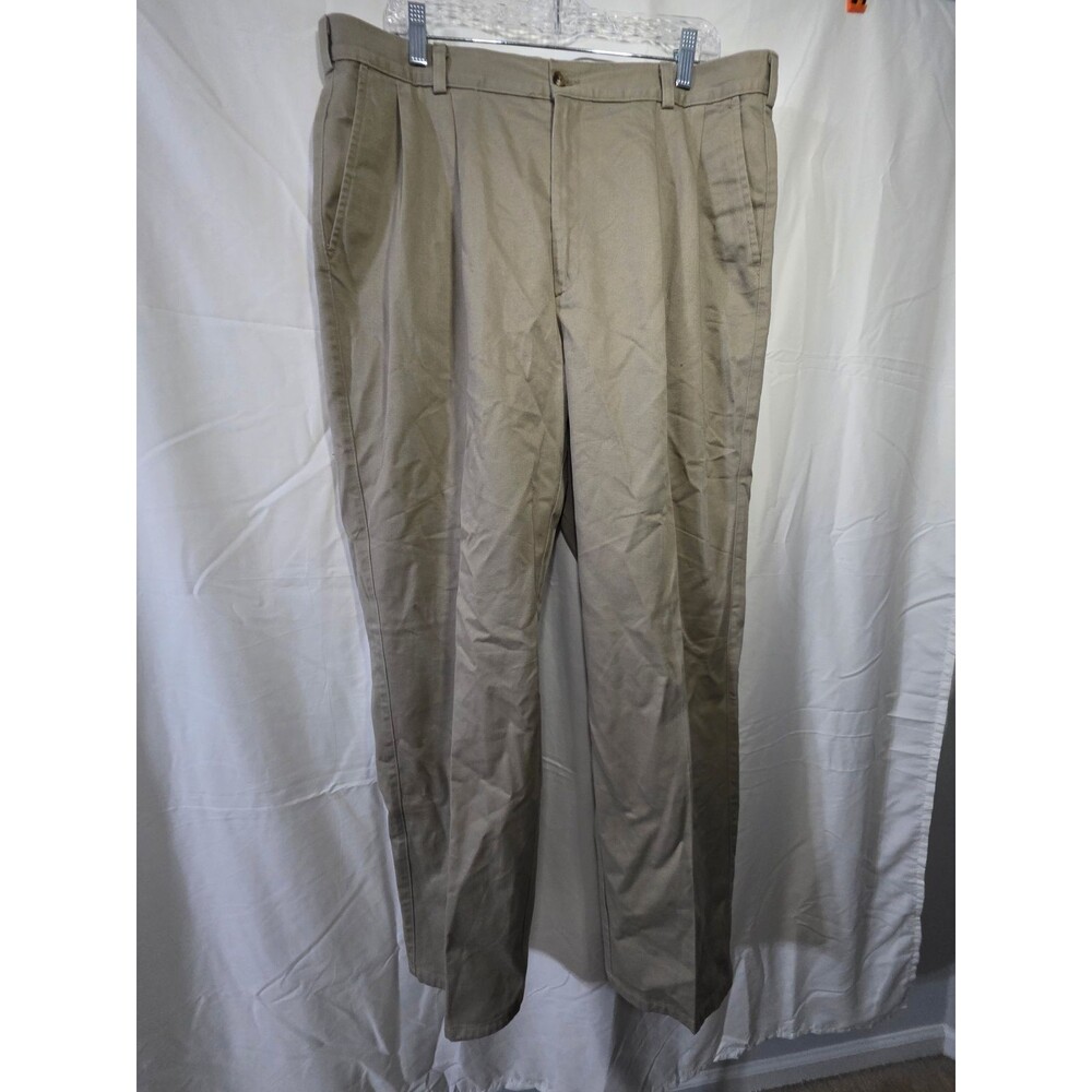 St. John's Bay Men's Dress Pants Khaki 38x32 Flat Front Classic Fit
